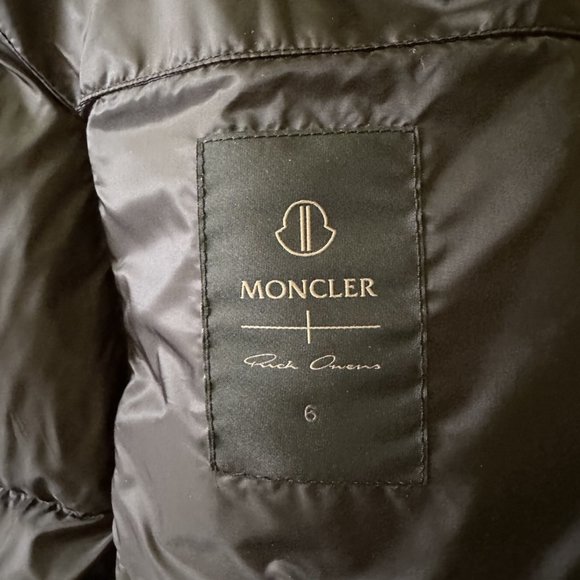 NWT authentic RICK OWENS + MONCLER F/W23 Black ‘GIMP’ DOWN COAT Size 1 Moncler - Picture 12 of 16